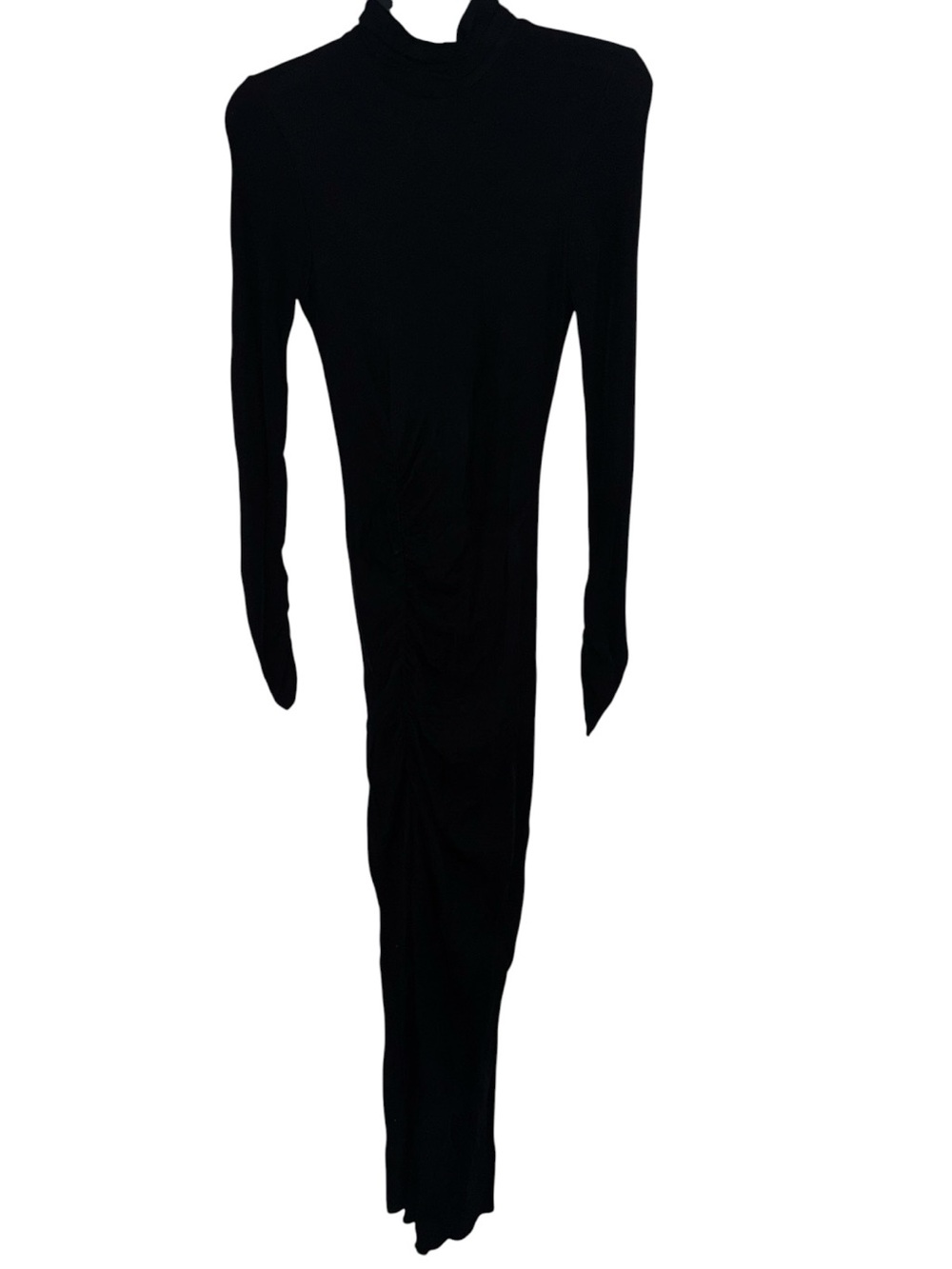 Zara Black Long Sleeve Ruched Maxi Dress, P2P: 13”, L:53”, RT $69